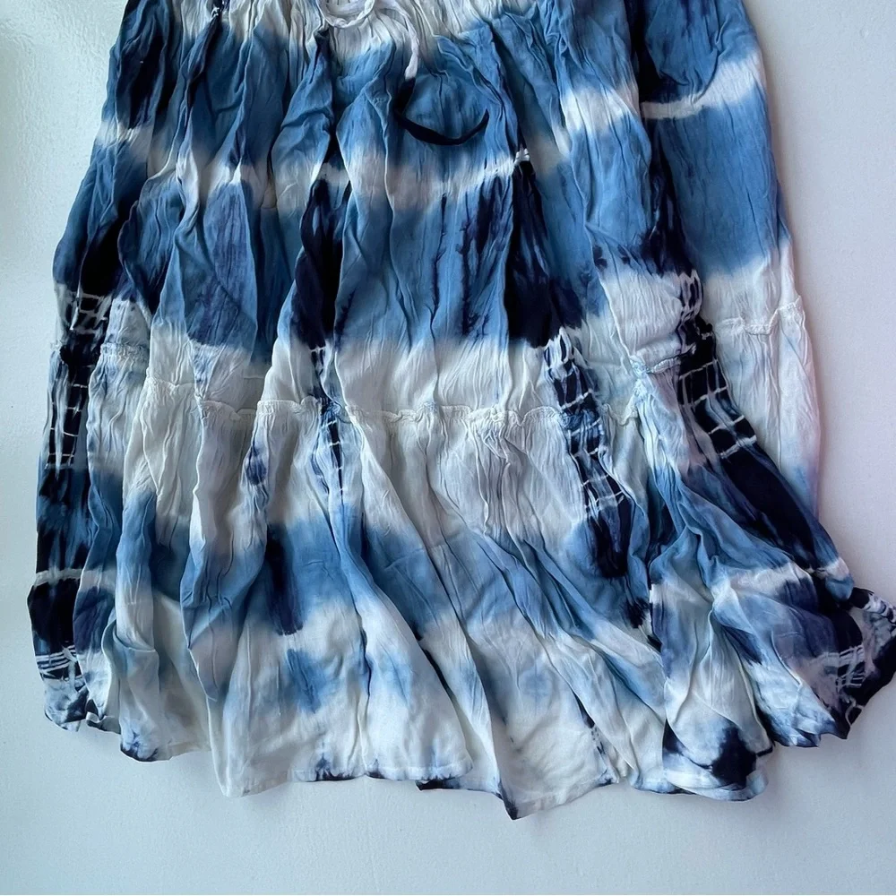 Gorgeous BohoMe blue and white tie dye halter swim cover up dress - Picture 15 of 16